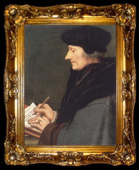 framed  Hans holbein the younger Portrait of Erasmus of Rotterdam writing, ta009-2